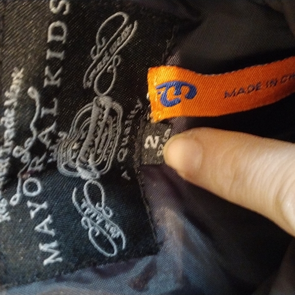 Designer Mayoral Kids Coat With Sweater lined Hood - Picture 3 of 11